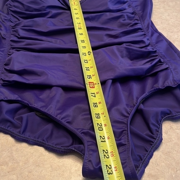 Croft & Barrow Body Sculpting One Piece Swim Suit eggplant size 22W ruched - Picture 10 of 16